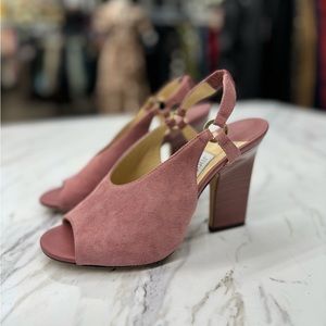 Authentic Jimmy Choo Hansa 100 Pink Suede Pumps Size 36.5